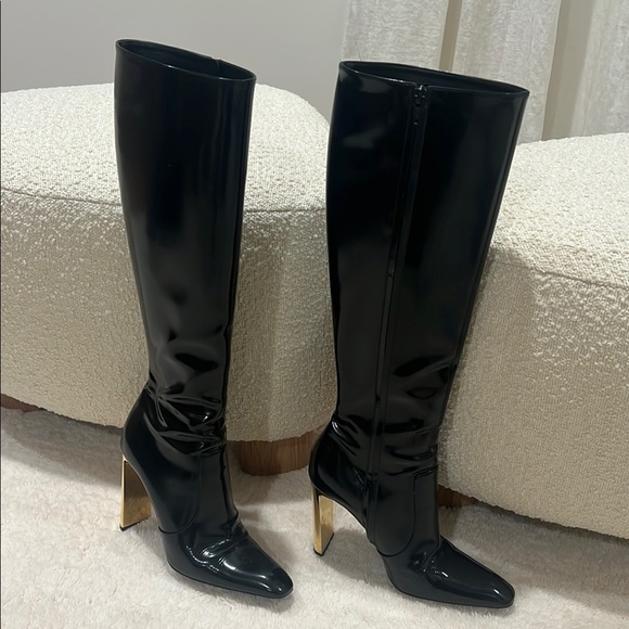 Saint Laurent “Auteuil” Black Knee-High Boots - Picture 2 of 8